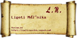 Ligeti Mónika névjegykártya